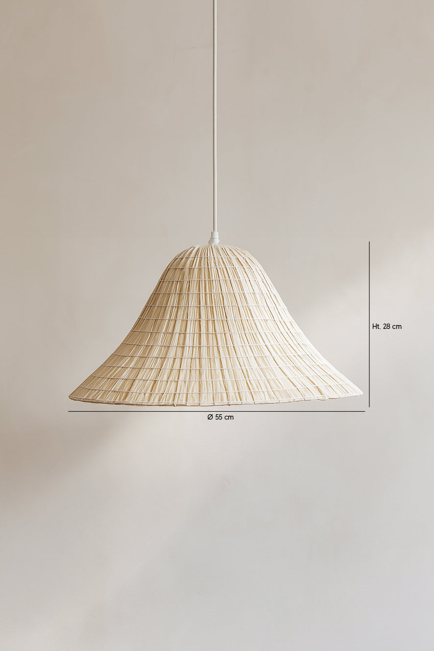 Dimensions Maa - Suspension en feuilles de palmier blanche 55cm