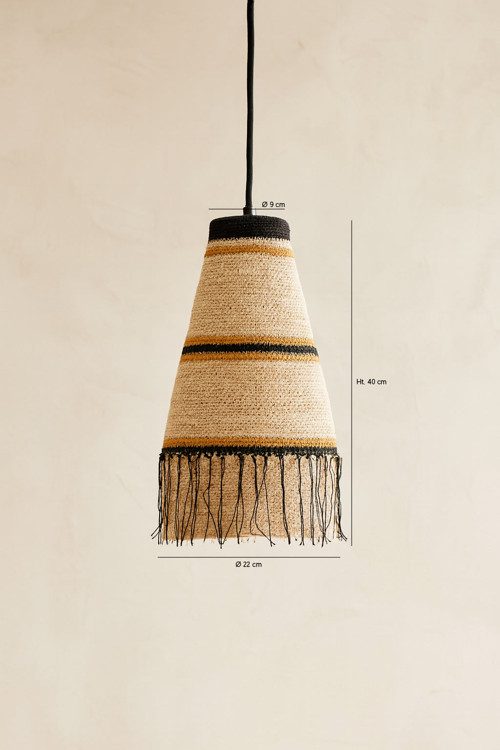 Dimensions Tobago - Suspension en jonc de mer naturel
