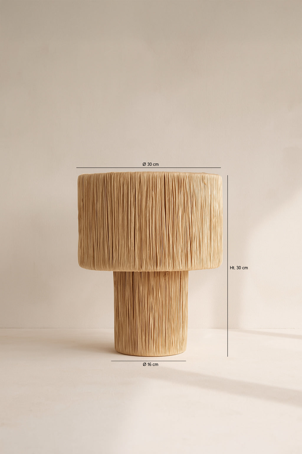 Dimensions El Nido - Lampe à poser en raphia naturel