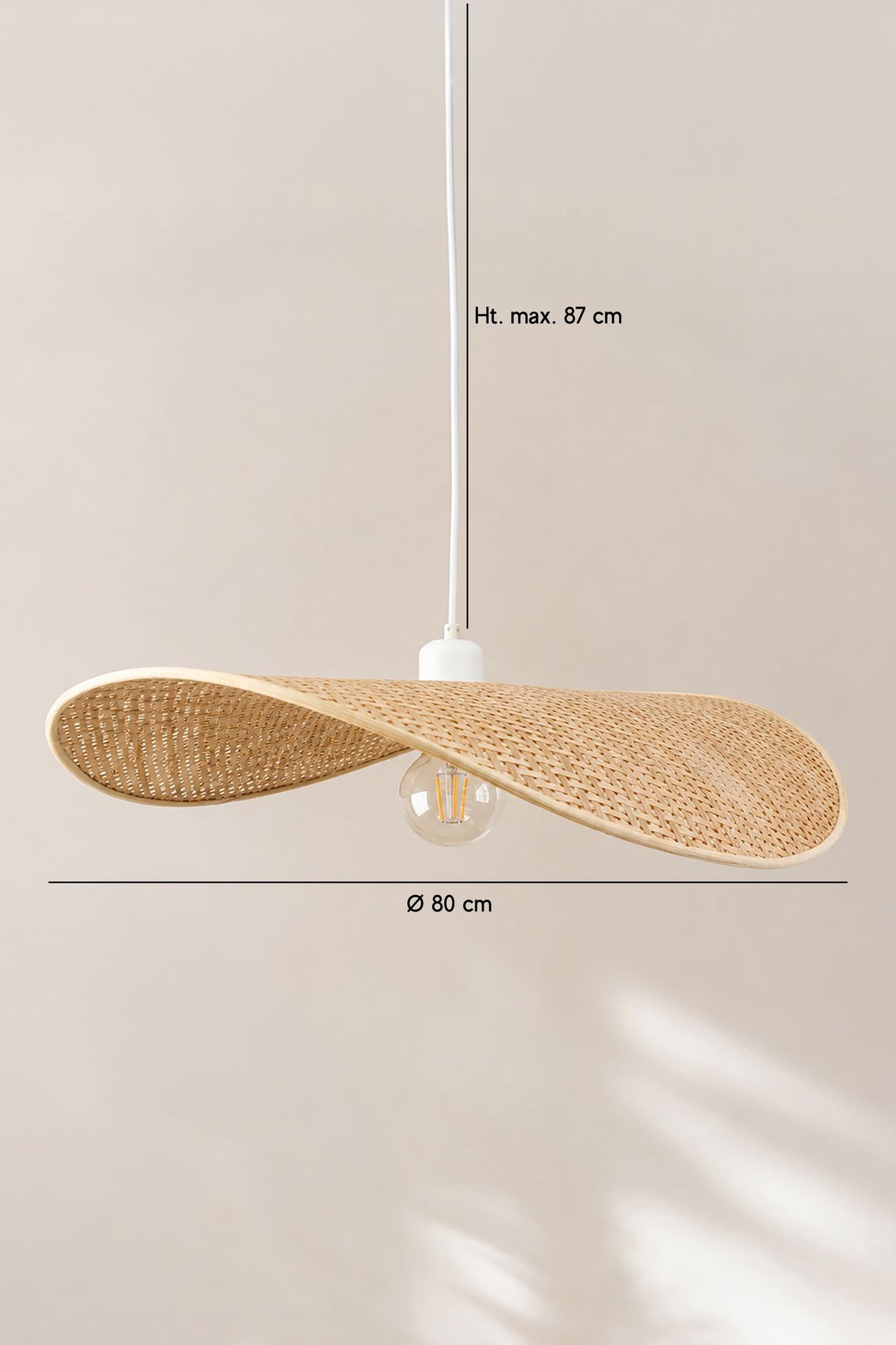 Dimensions Solea - Suspension en bambou d80cm