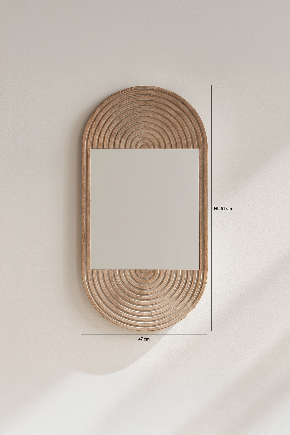 Dimensions Kristen - Miroir en pin recyclé