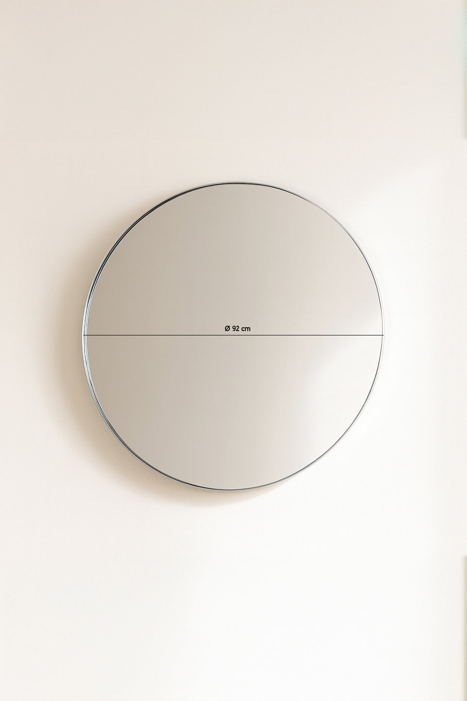 Dimensions Loft - Miroir rond avec contour en étain anthracite