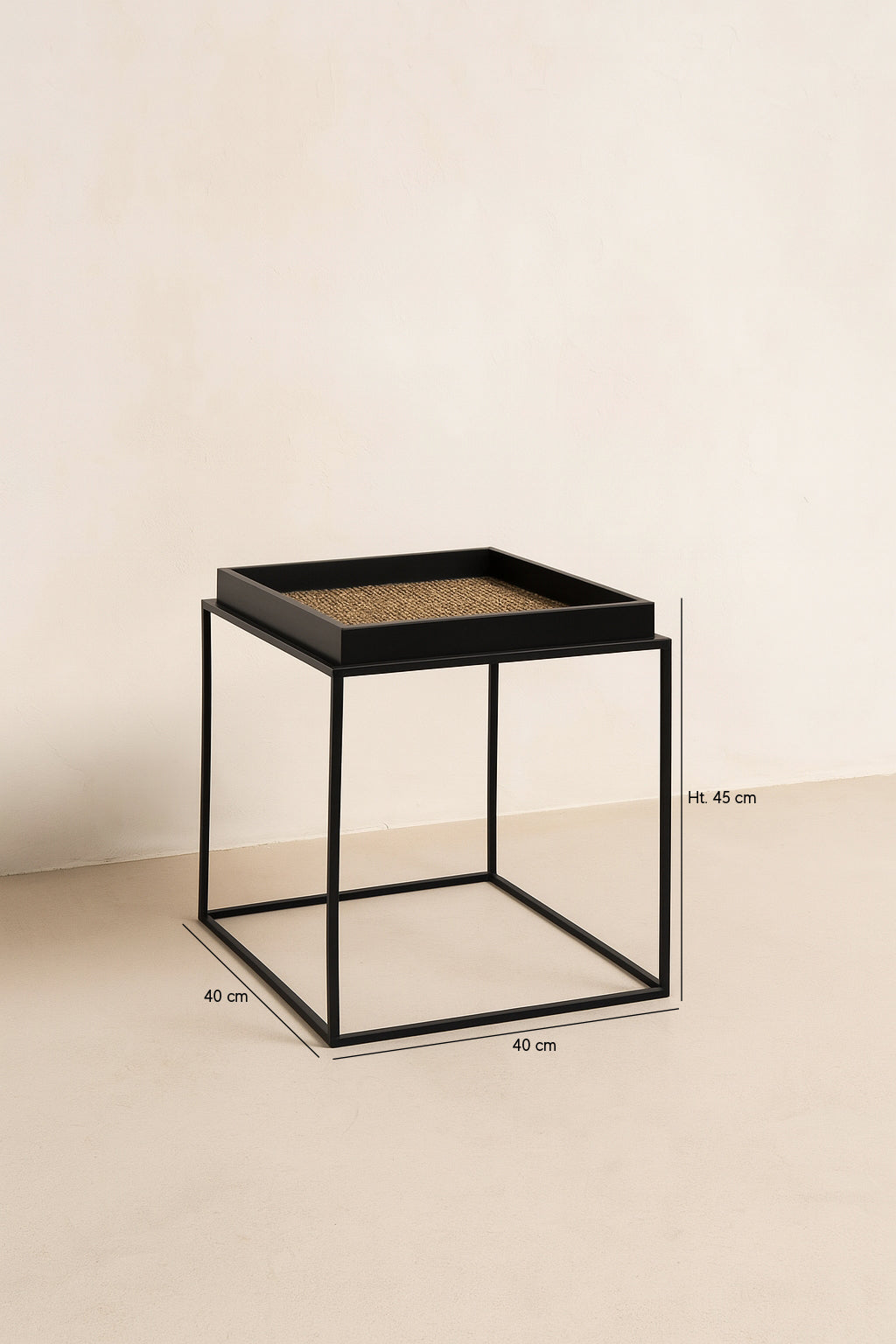 Dimensions Lamai - Meuble d'appoint en marqueterie de bois de noix de coco avec plateau amovible