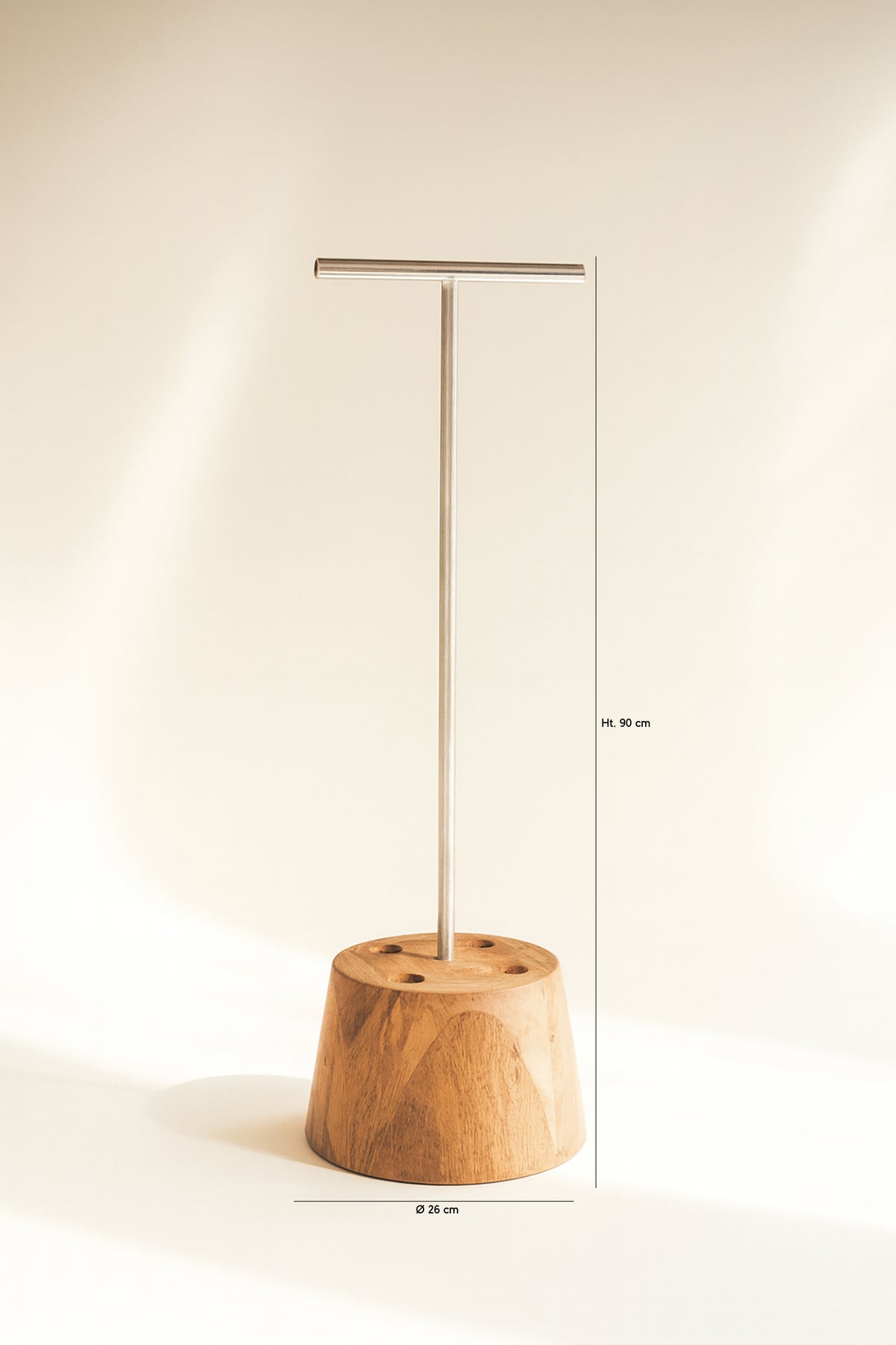 Dimensions Igapo - Porte parapluie en teck et acier inoxydable