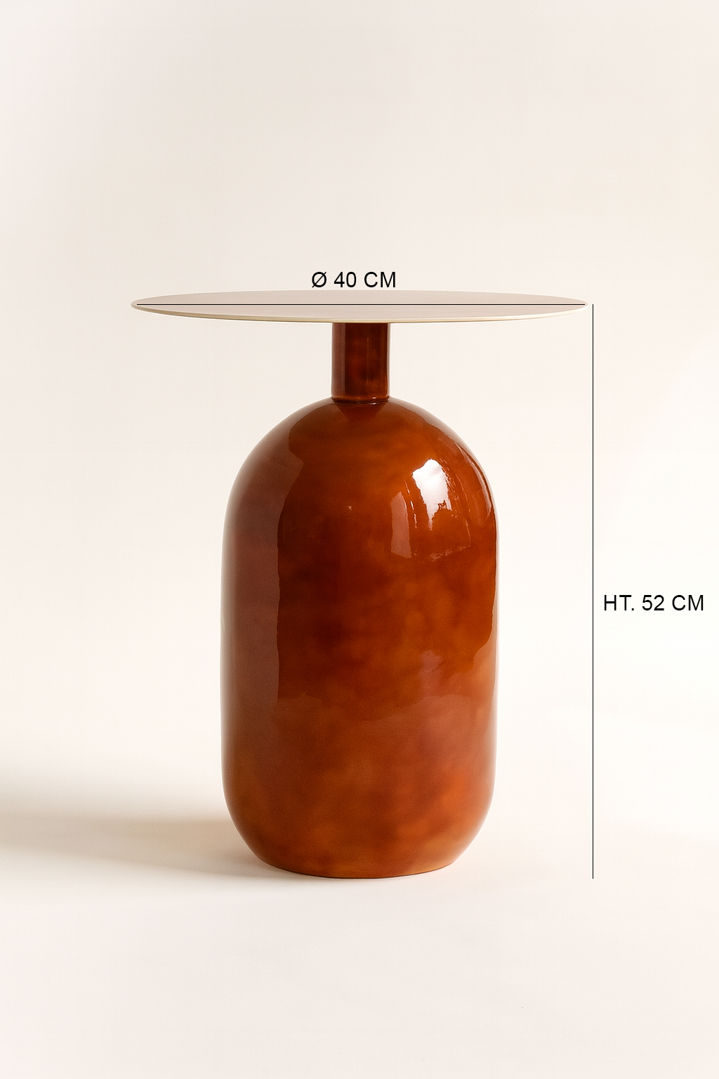 Dimensions Bodo - Meuble d'appoint en métal émaillé terracotta