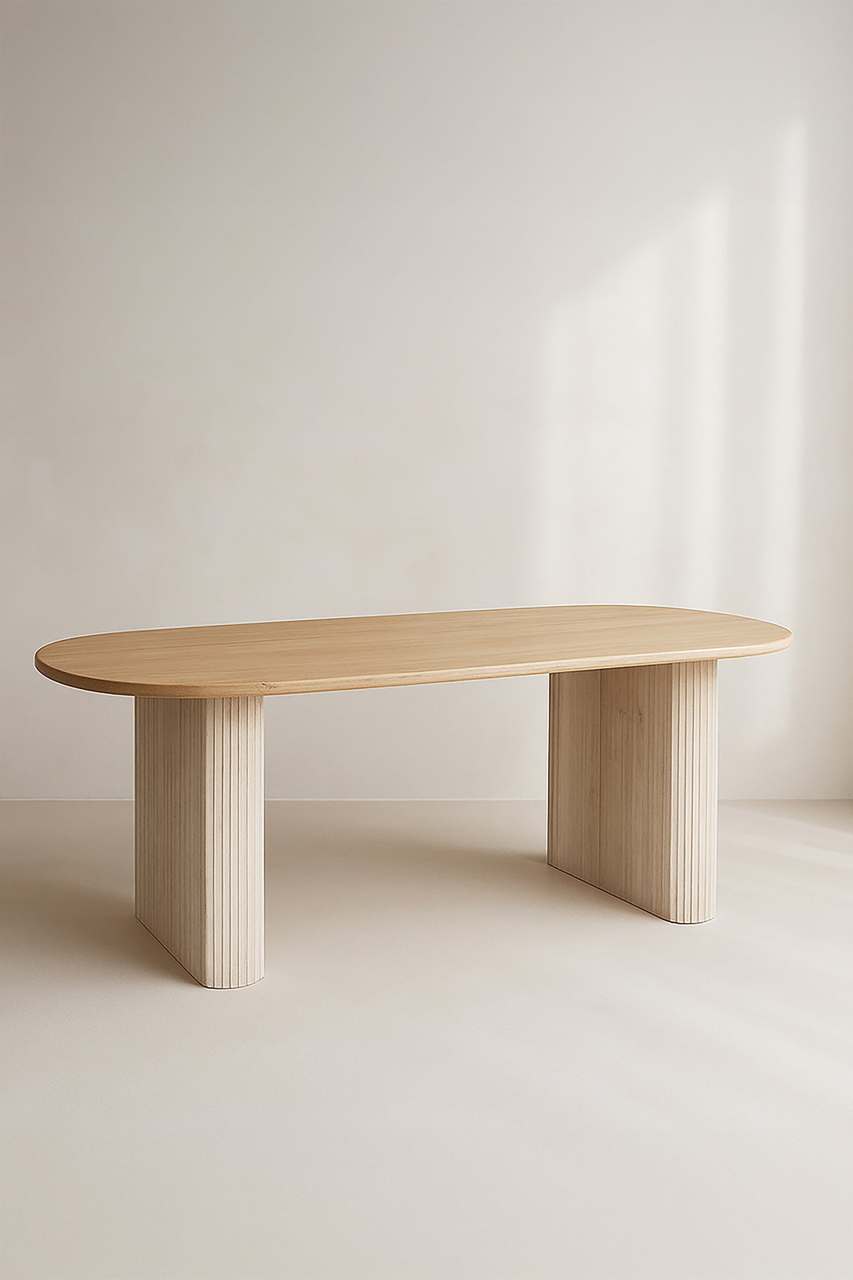 Dimensions Quito - Table ovale 220x90cm en bois effet naturel