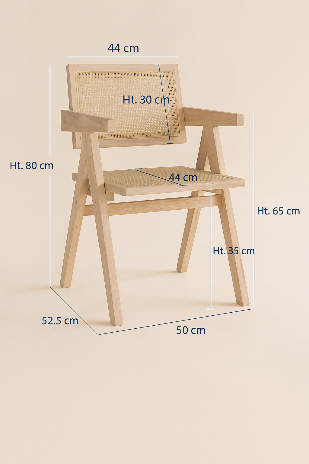 Dimensions Hector - Fauteuil de bureau en bois