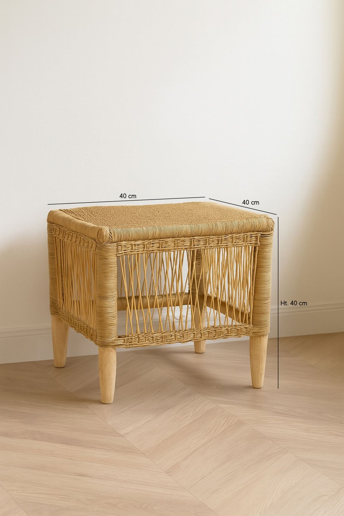 Dimensions Zomba - Meuble d'appoint en rotin naturel tissé