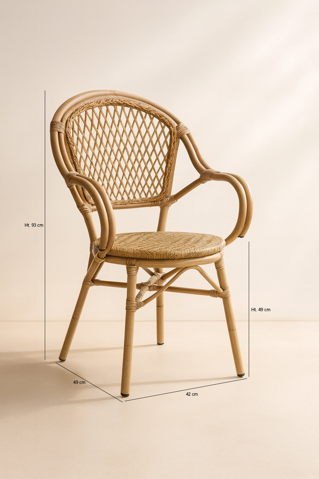 Dimensions Capri - Lot de 2 fauteuils de table en rotin synthétique