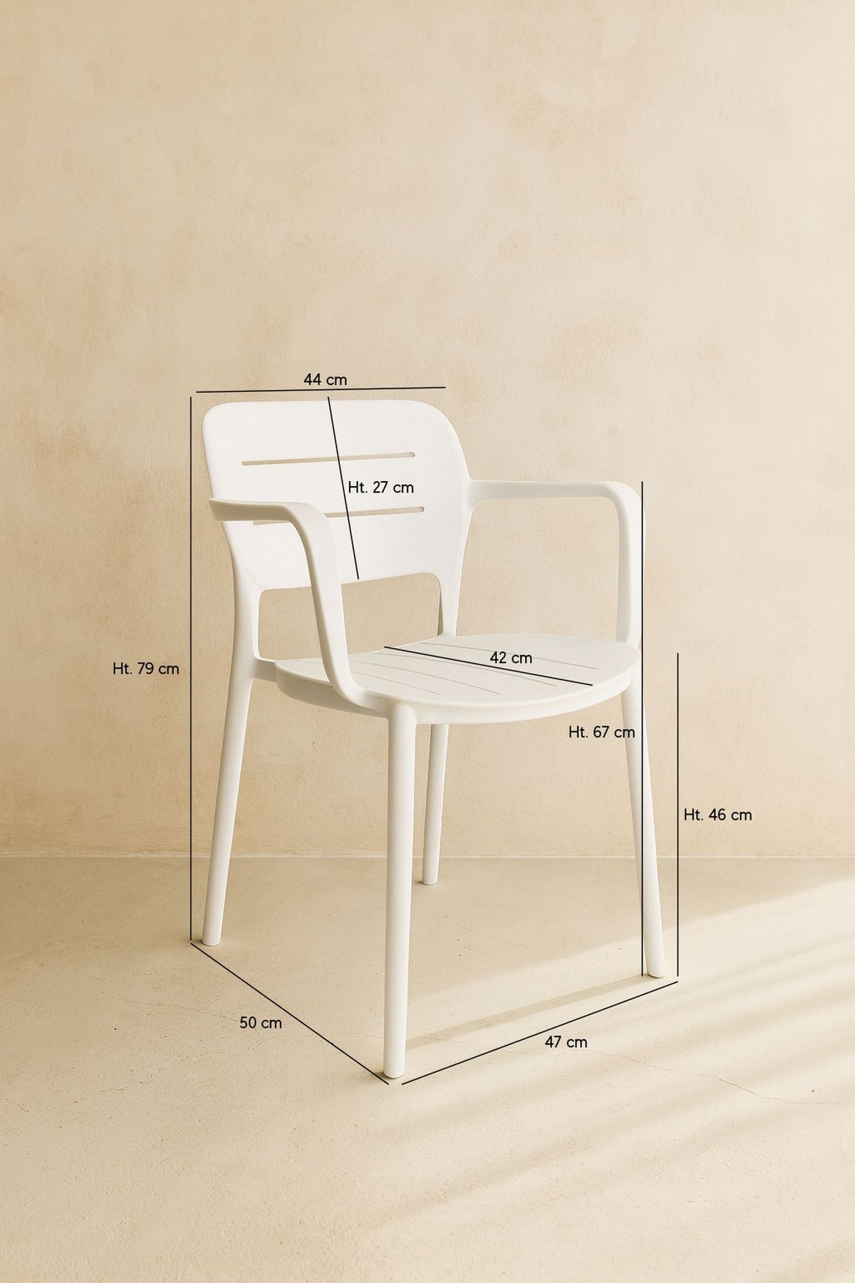 Dimensions Sunset - Lot de 4 chaises de table blanc