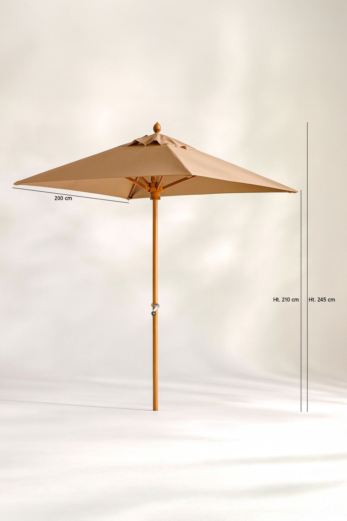 Dimensions Comète - Parasol en aluminium et toile taupe