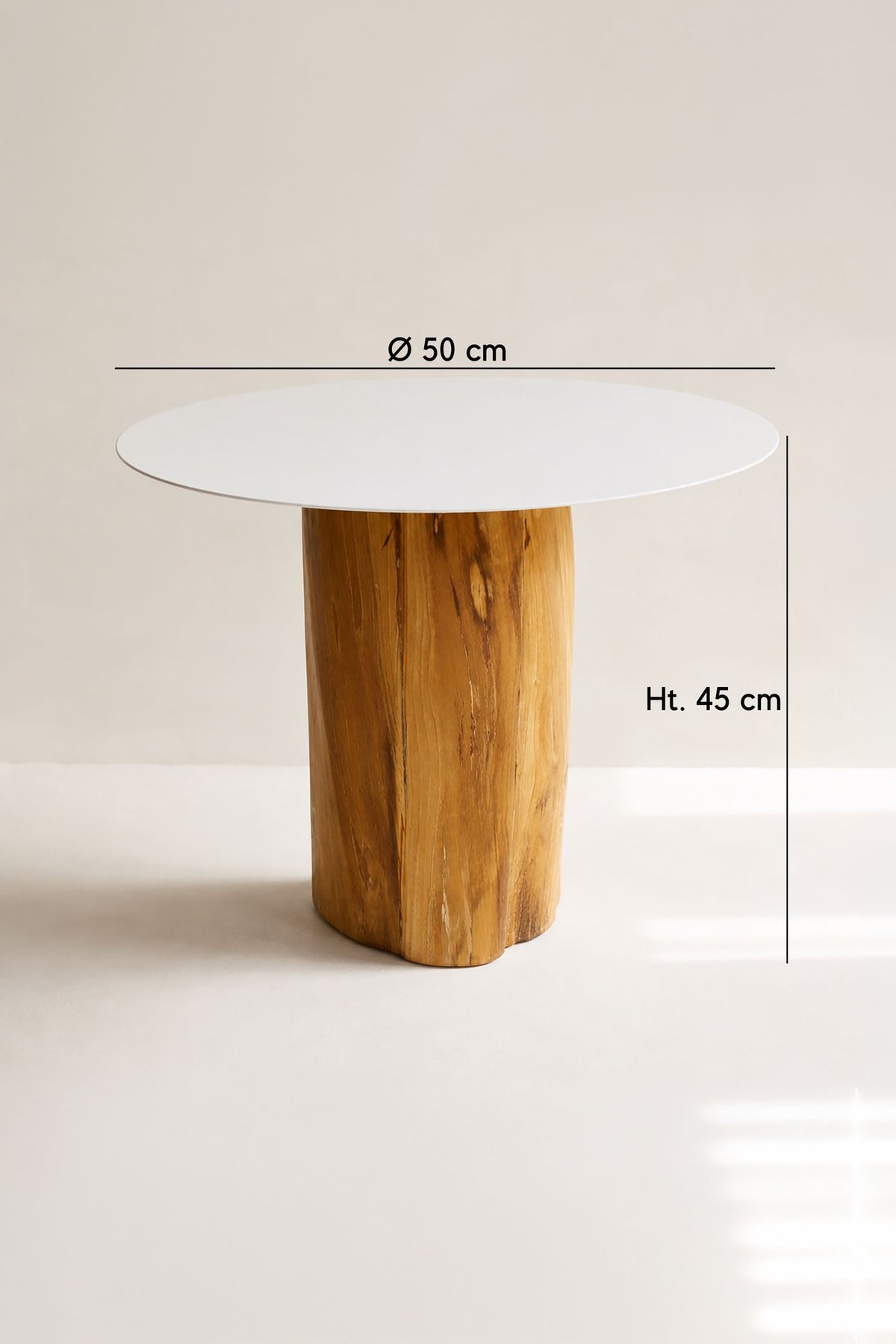 Dimensions VIRRO - meuble d'appoint en aluminium blanc et teck
