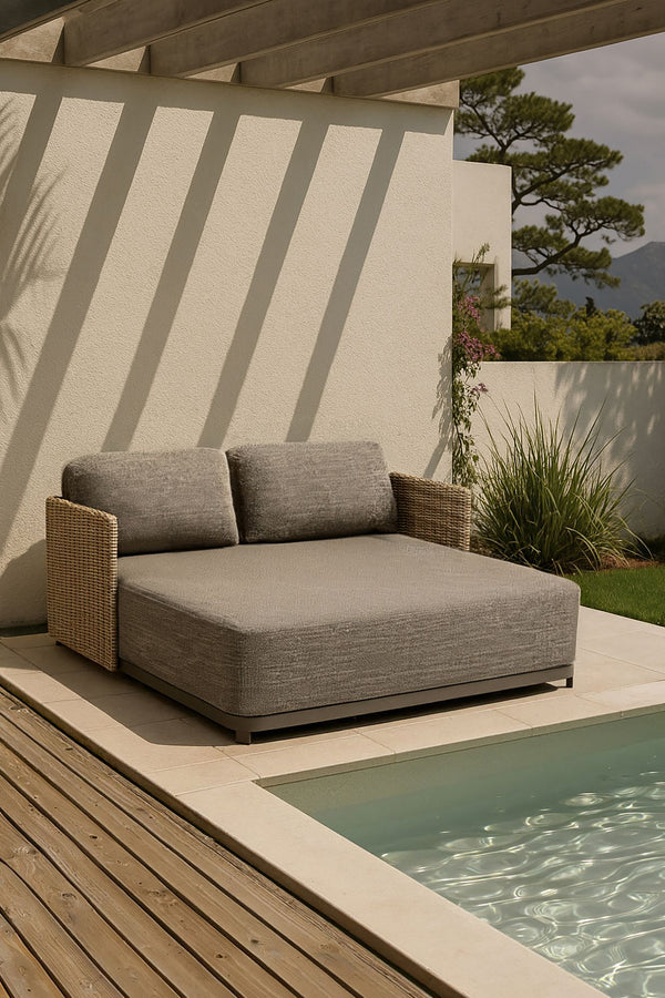 Madrague - Daybed en aluminium et tissu moka