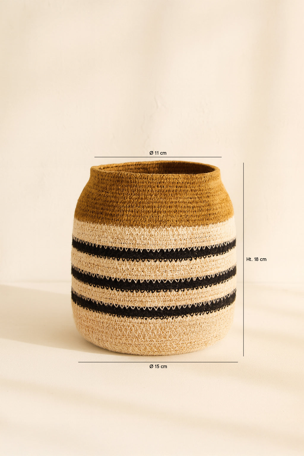 Dimensions Kasba - Pot en fibres naturelles H18 cm