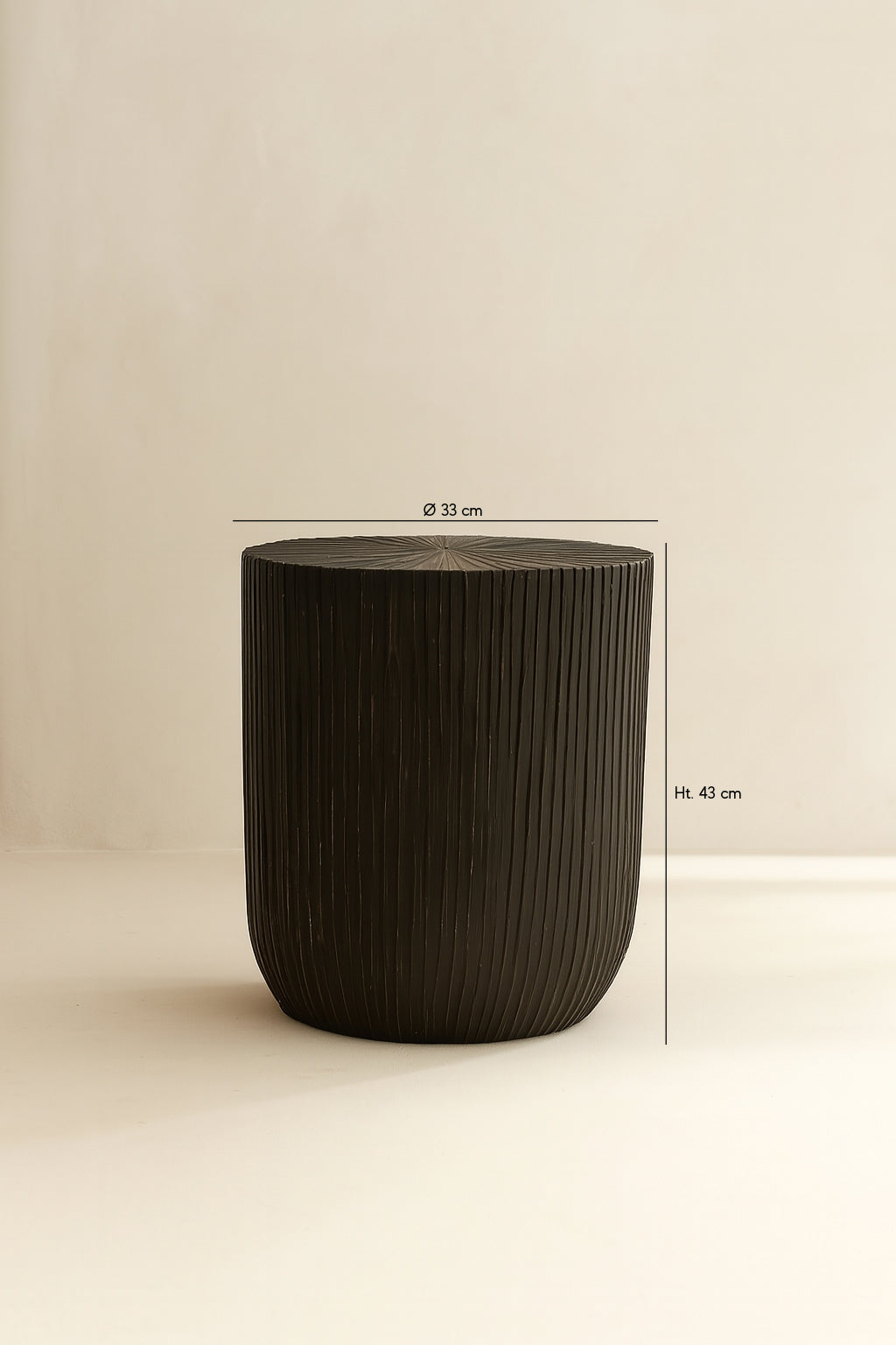 Dimensions Tupai - Meuble d'appoint en bois et feuilles de cocotier