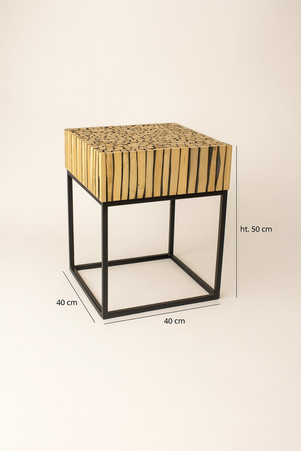 Dimensions Tahaa - Meuble d'appoint en branches de teck naturel