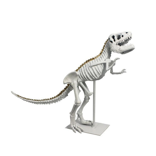 Dinosaure décoratif blanc et doré H 36 cm