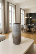 Terea - Vase en verre soufflé gris et taupe