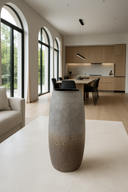 Terea - Vase en verre soufflé gris et taupe