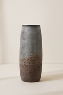 Terea - Vase en verre soufflé gris et taupe