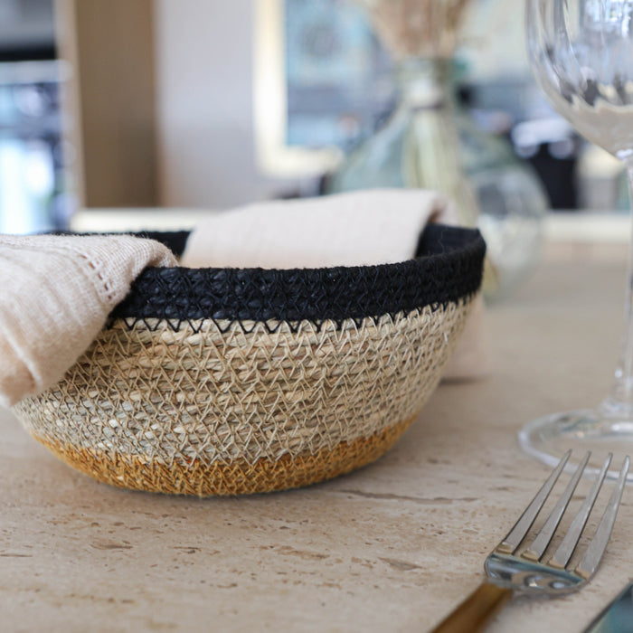 Panier rond Dune en jonc de mer naturel D18 cm