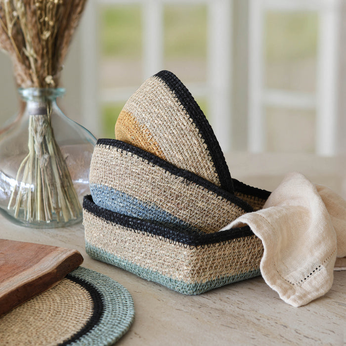 Panier rond Dune en jonc de mer naturel D18 cm