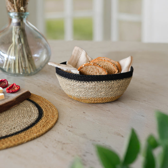 Panier rond Dune en jonc de mer naturel D18 cm
