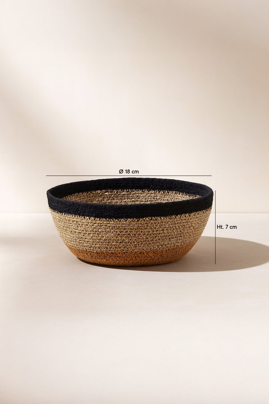 Dimensions Dune - Panier rond en jonc de mer naturel