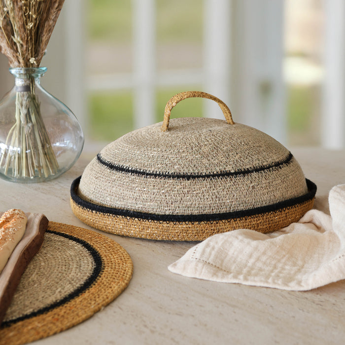 Panier cloche Dune en jonc de mer naturel D33 cm