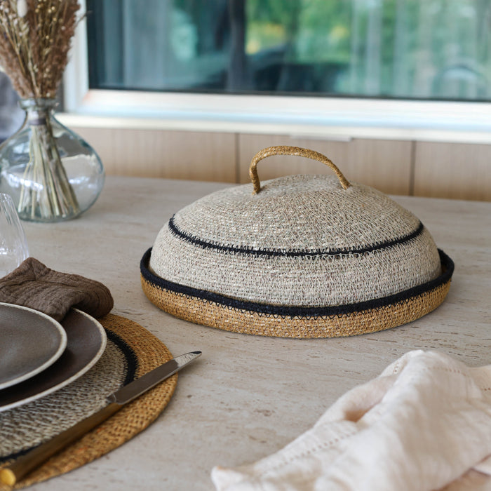 Panier cloche Dune en jonc de mer naturel D33 cm