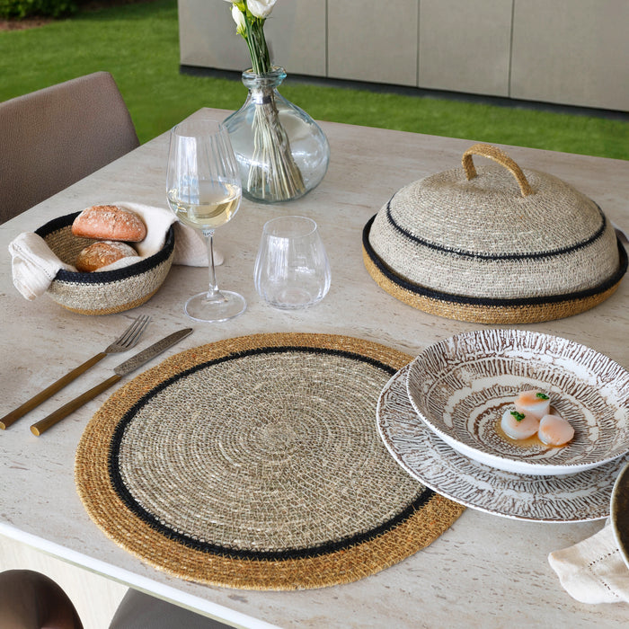 Panier cloche Dune en jonc de mer naturel D33 cm