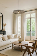 Irawa - Suspension en métal noir crocheté fait à la main