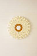 Matahari - Applique en tissu blanc plissé avec miroir D40 cm