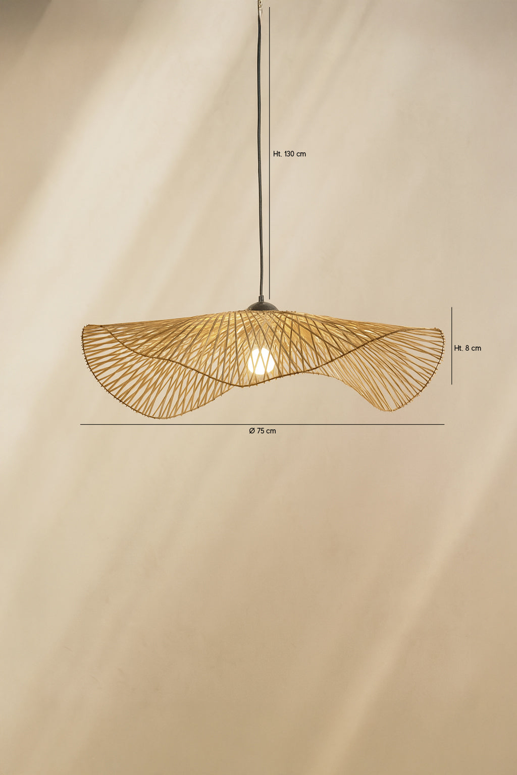 Dimensions Caravelle - Suspension en bambou tressé D75 cm