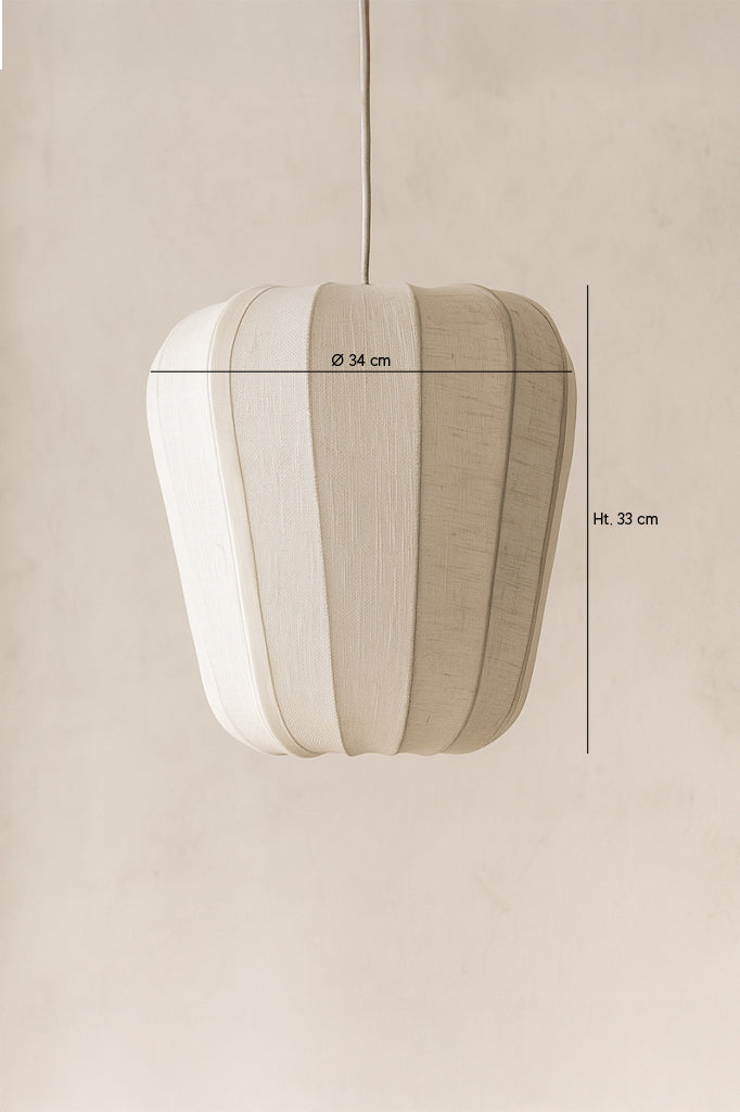 Dimensions Alba - Suspension en coton blanc et métal H33 cm