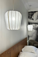 Alba - Suspension en coton blanc et métal H39 cm