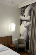 Alba - Suspension en coton blanc et métal H39 cm