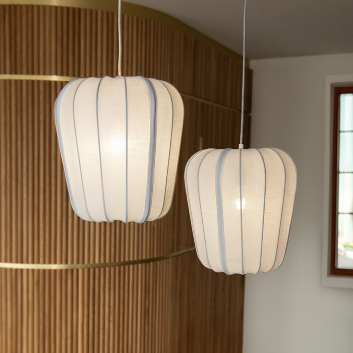Suspension Alba en coton blanc et métal D35 cm