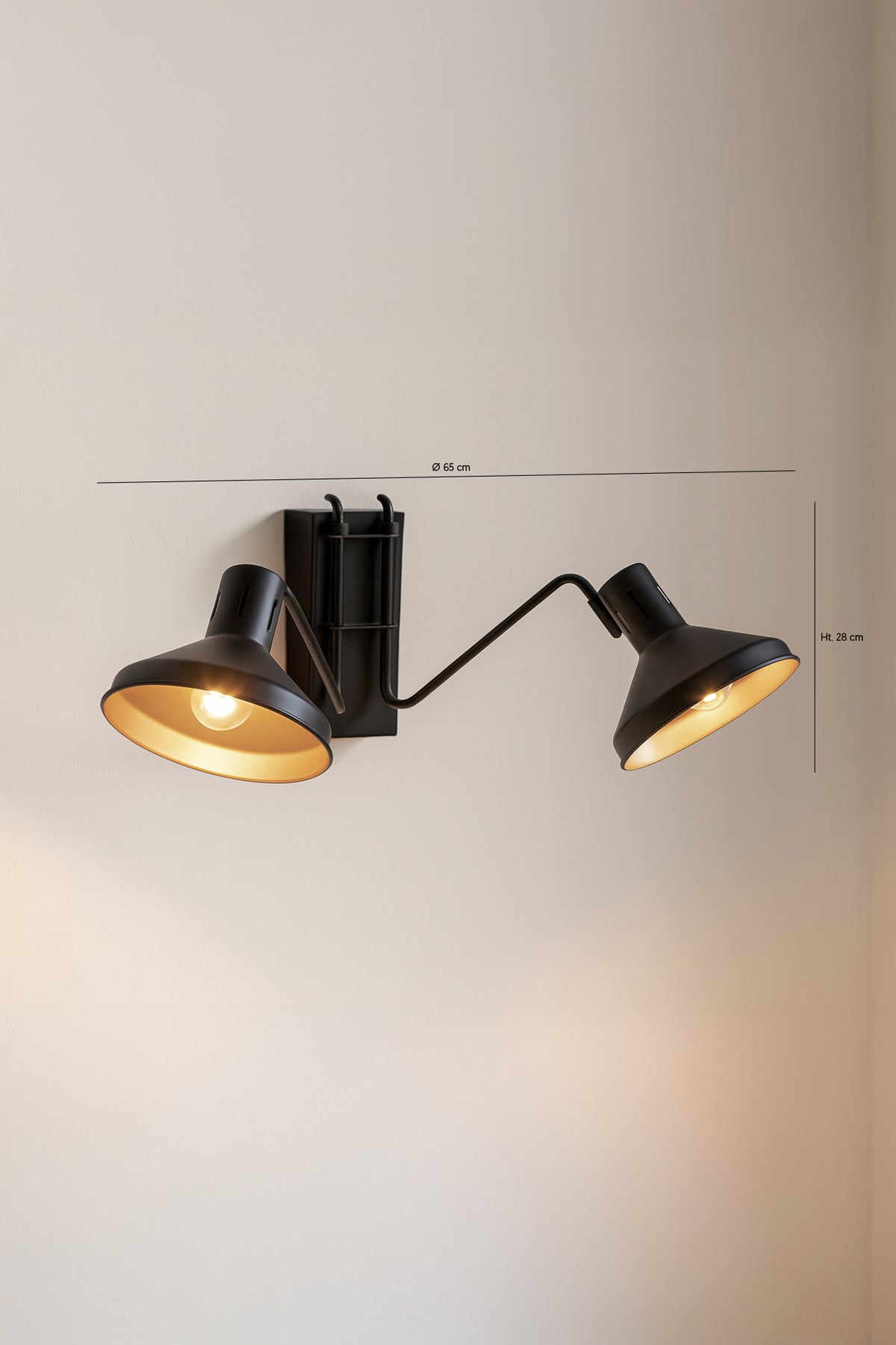 Dimensions Snake - Applique double en métal noir et doré