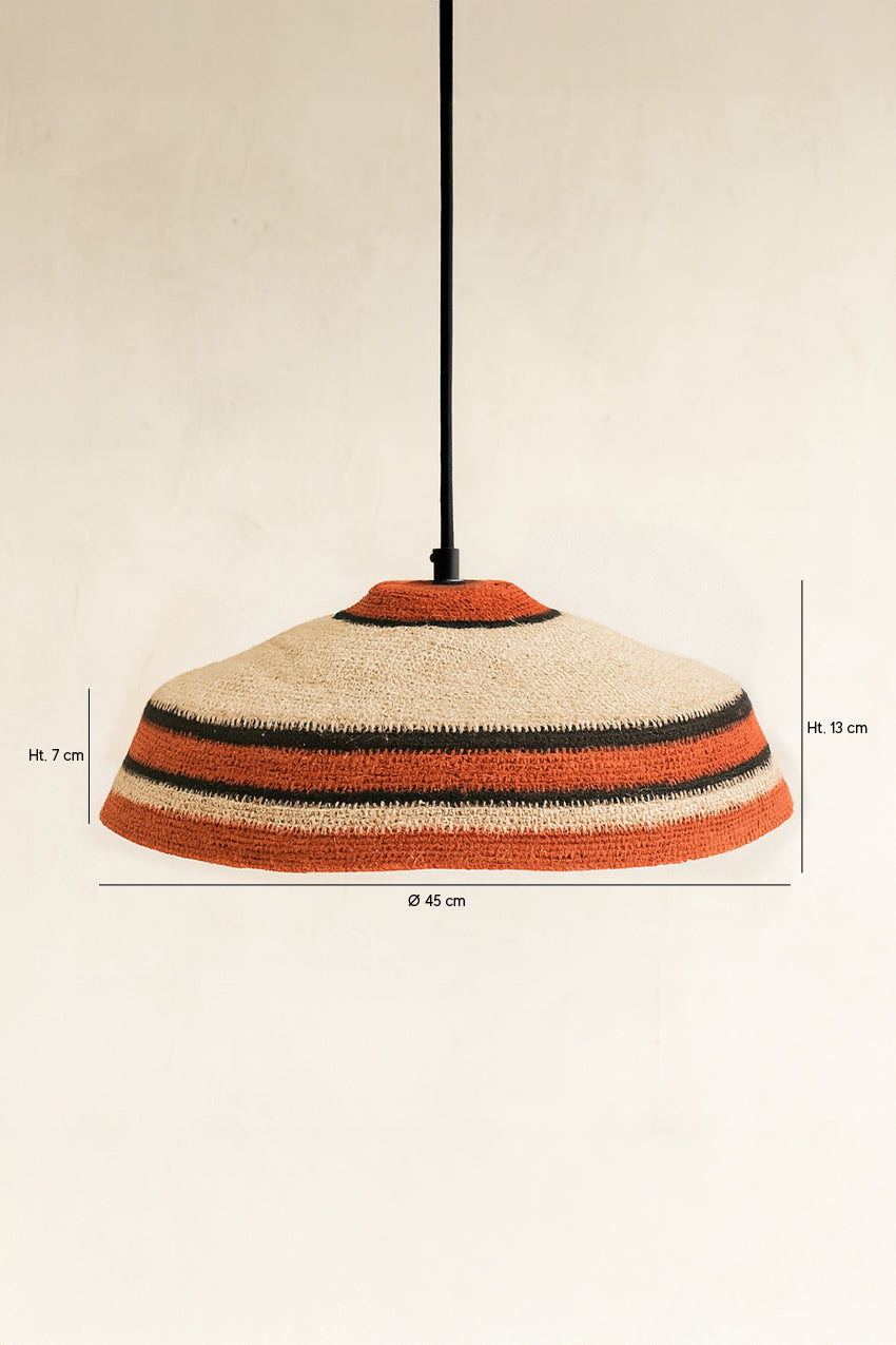 Dimensions Trinidad - Suspension en jonc de mer naturel et rouge