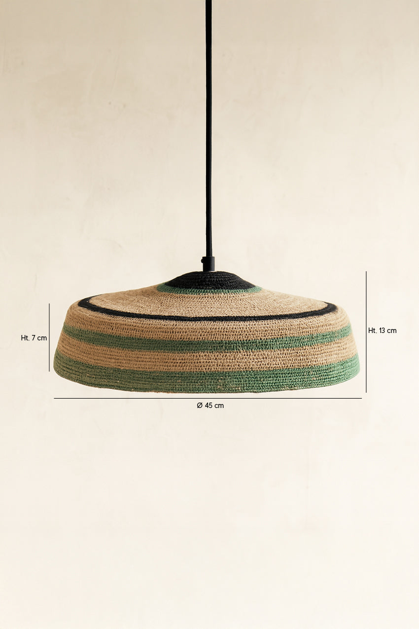 Dimensions Trinidad - Suspension en jonc de mer naturel et vert