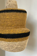 Antigua - Applique en jonc de mer naturel/ocre et métal noir