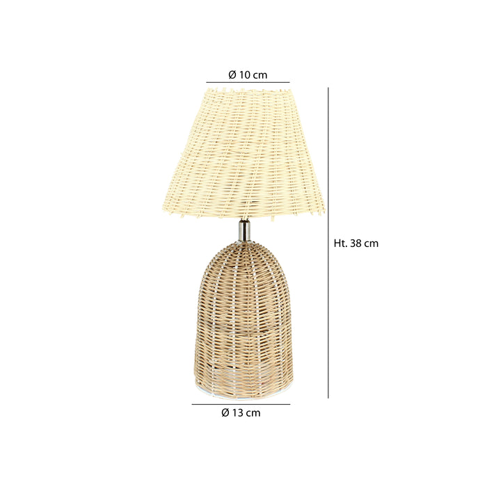 Lampe à poser Joy en rotin naturel D13x38 cm