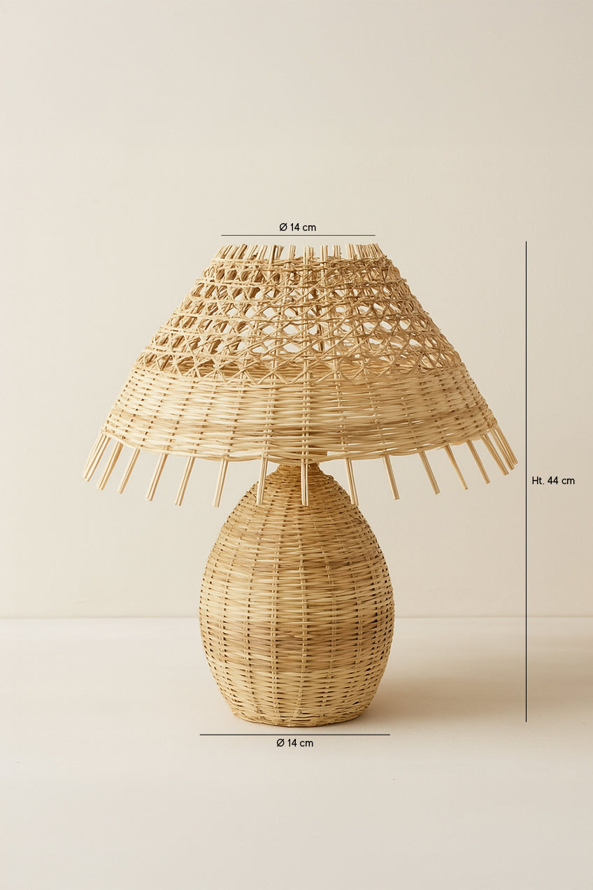 Dimensions Joyce - Lampe à poser en rotin naturel