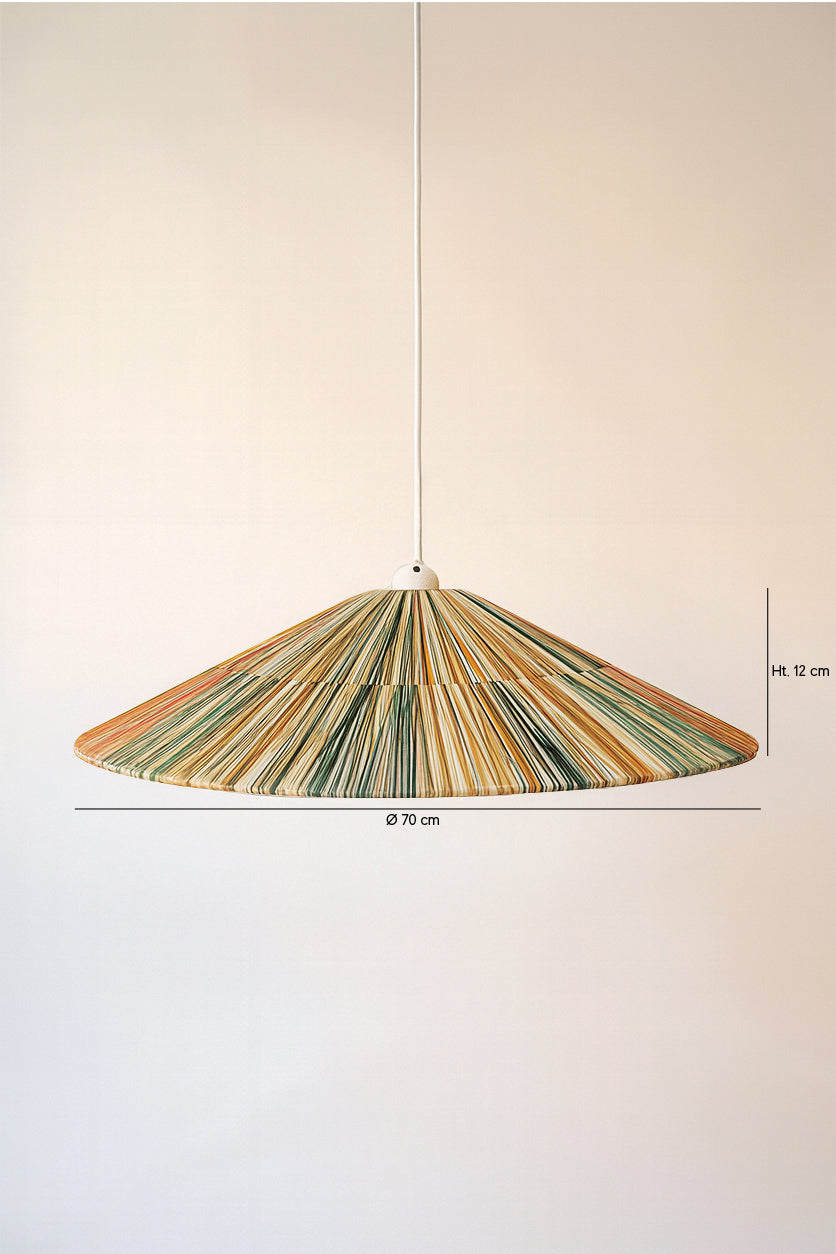Dimensions Jolo - Suspension en raphia naturel coloré