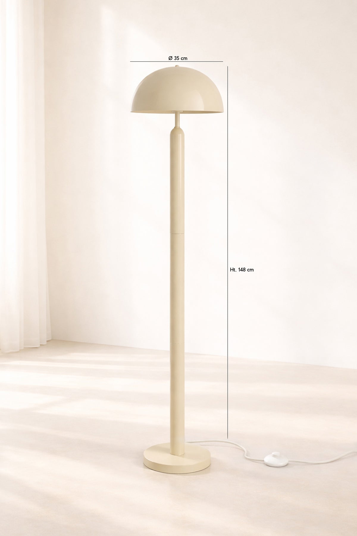Dimensions Kyra - Lampadaire en métal crème