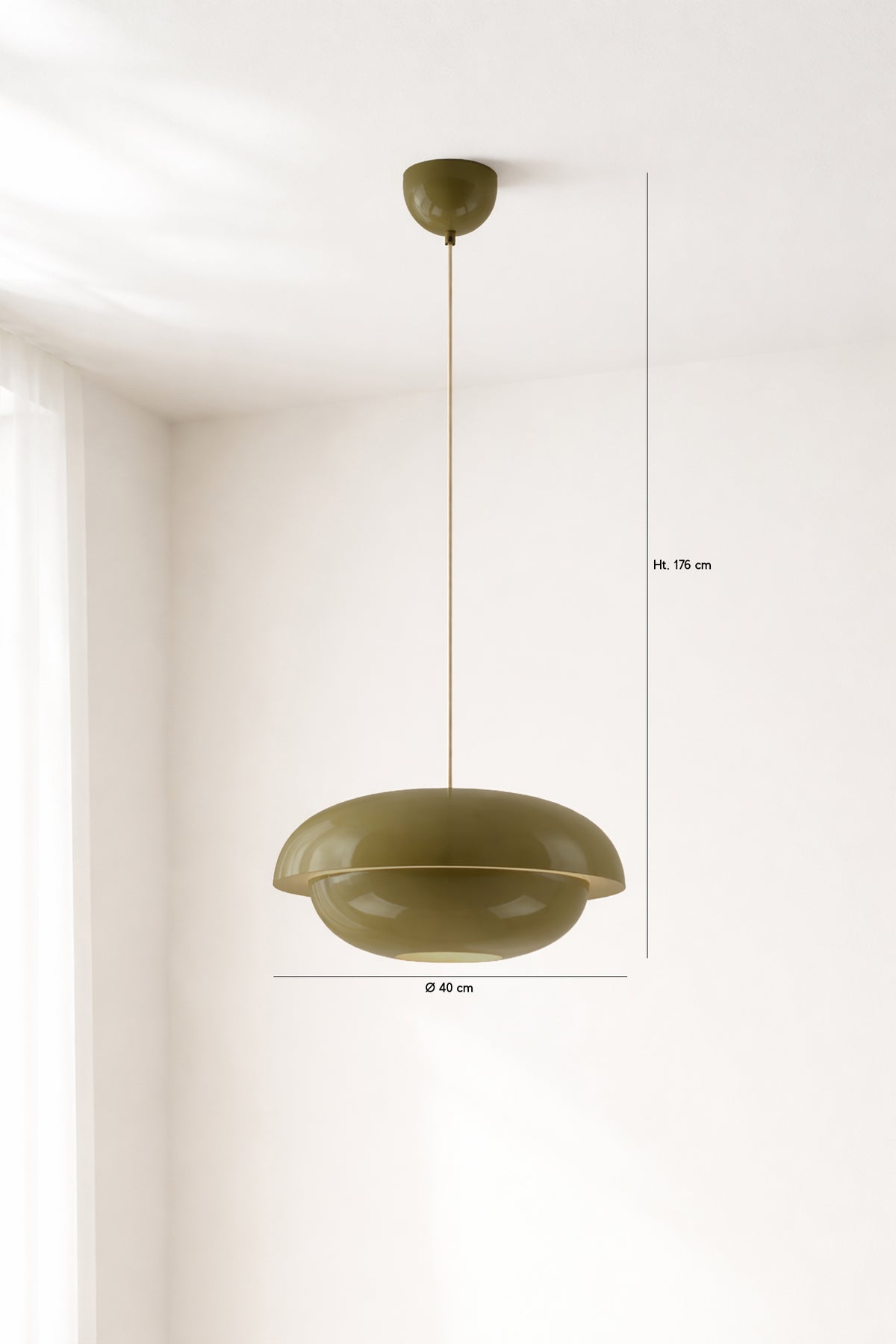 Dimensions Chloe - Suspension en métal vert sauge
