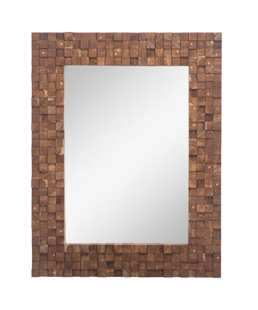 Miroir Pantaï avec mosaïque en bois en teck