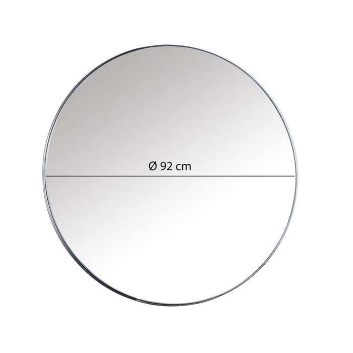 Miroir rond Loft avec contour en étain anthracite D 92 cm