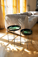 Gela - Set de deux tables gigognes en métal vert